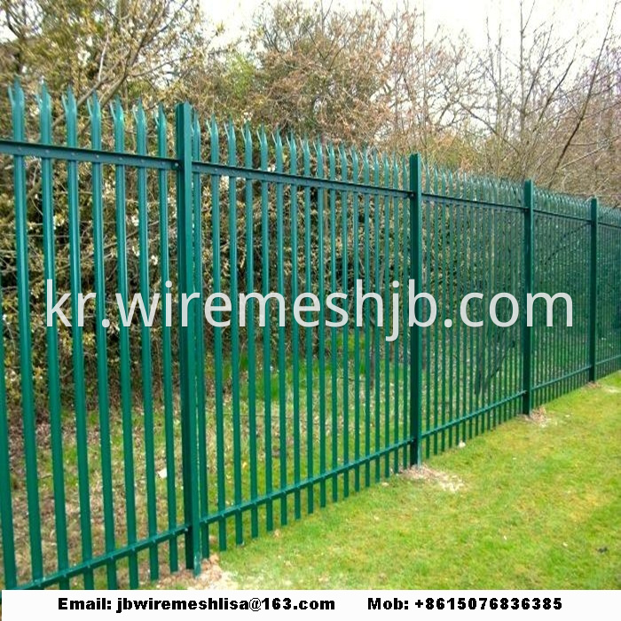 Galvanized And Powder Coated Steel Palisade Fence